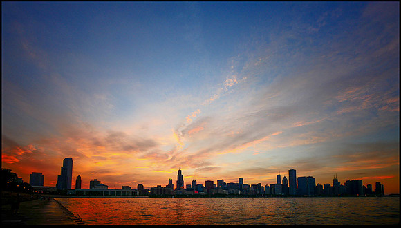 Chicago Skyline mid summer