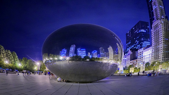 Chicago Millenium Park - Skygate at Night